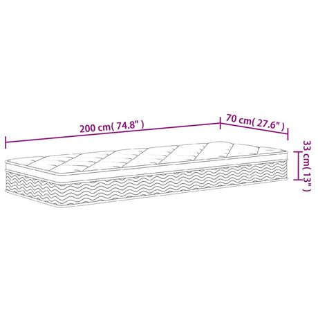 Vzmetnica z žepkastim vzmetenjem srednja plus 70x200 cm