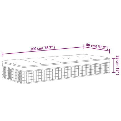 Vzmetnica z žepkastim vzmetenjem srednja plus 80x200 cm