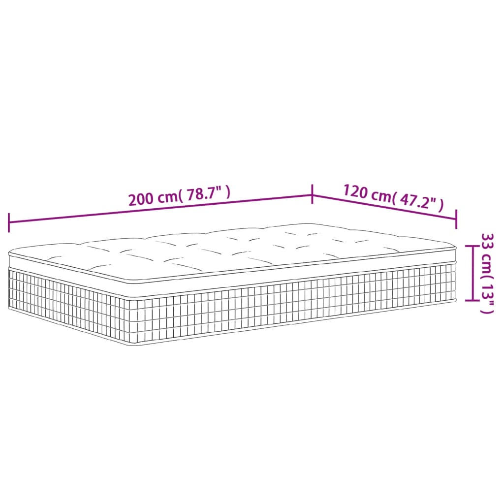 Vzmetnica z žepkastim vzmetenjem srednja plus 120x200 cm