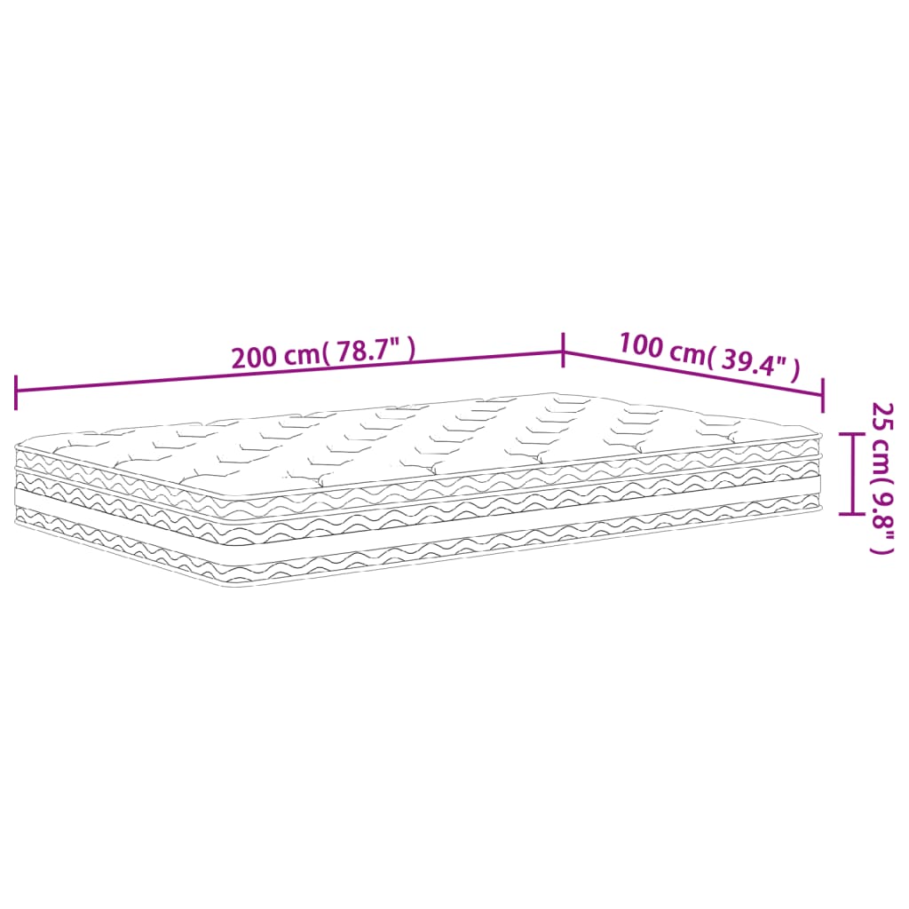 Vzmetnica z žepkastim vzmetenjem srednja 100x200 cm