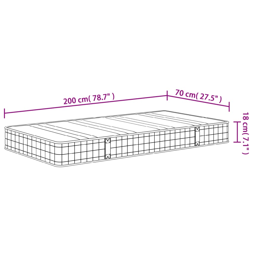 Vzmetnica z bonnell vzmetenjem srednja 70x200 cm