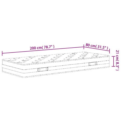 Vzmetnica z bonnell vzmetenjem srednja 80x200 cm