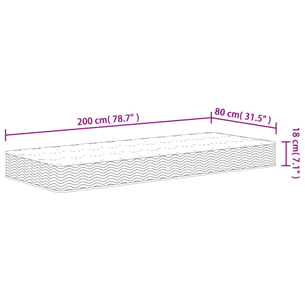 Vzmetnica z bonnell vzmetenjem srednja 80x200 cm