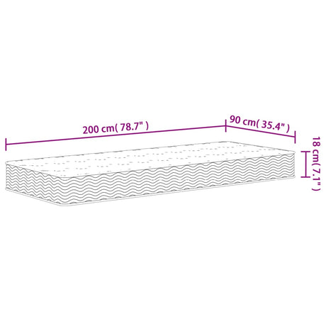 Vzmetnica z bonnell vzmetenjem srednja 90x200 cm