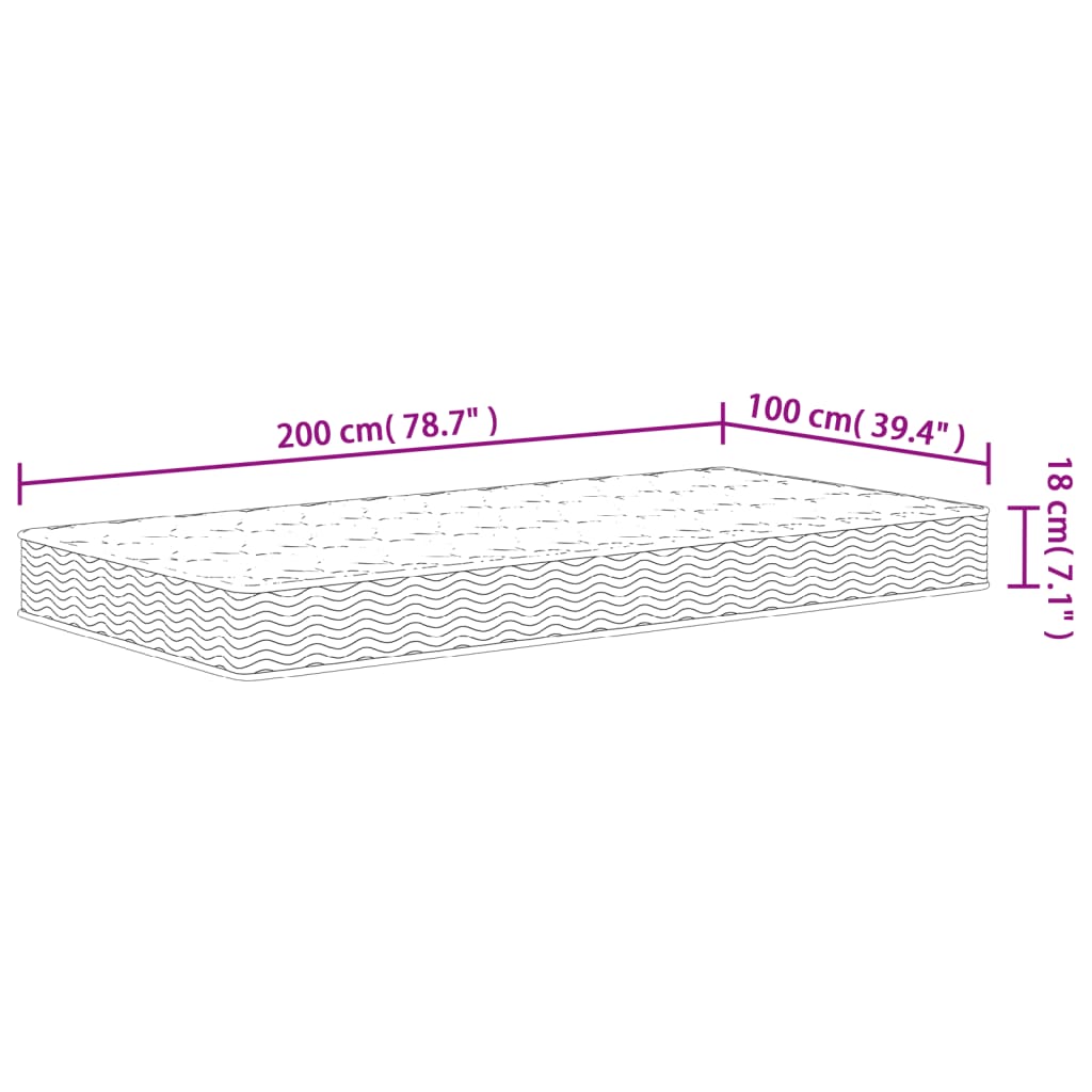 Vzmetnica z bonnell vzmetenjem srednja 100x200 cm