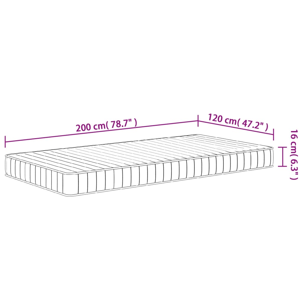 Vzmetnica iz pene srednje mehka 120x200 cm