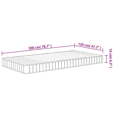 Vzmetnica iz pene srednje mehka 120x200 cm