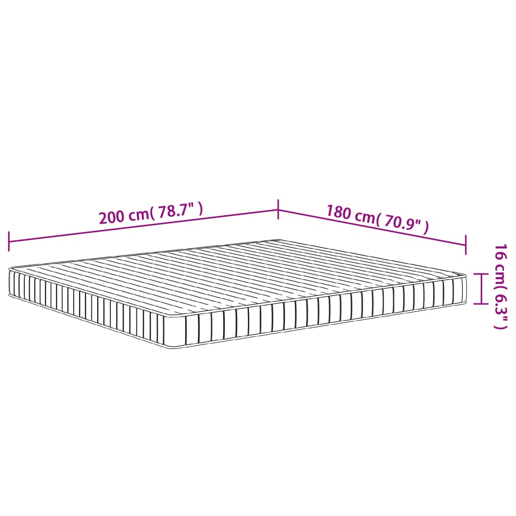 Vzmetnica iz pene srednje mehka 180x200 cm