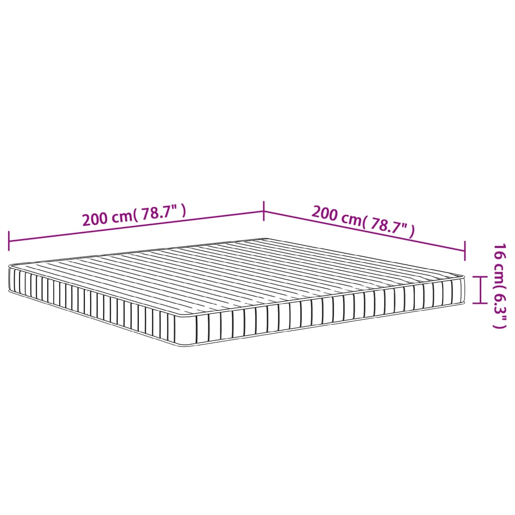 Vzmetnica iz pene srednje mehka 200x200 cm