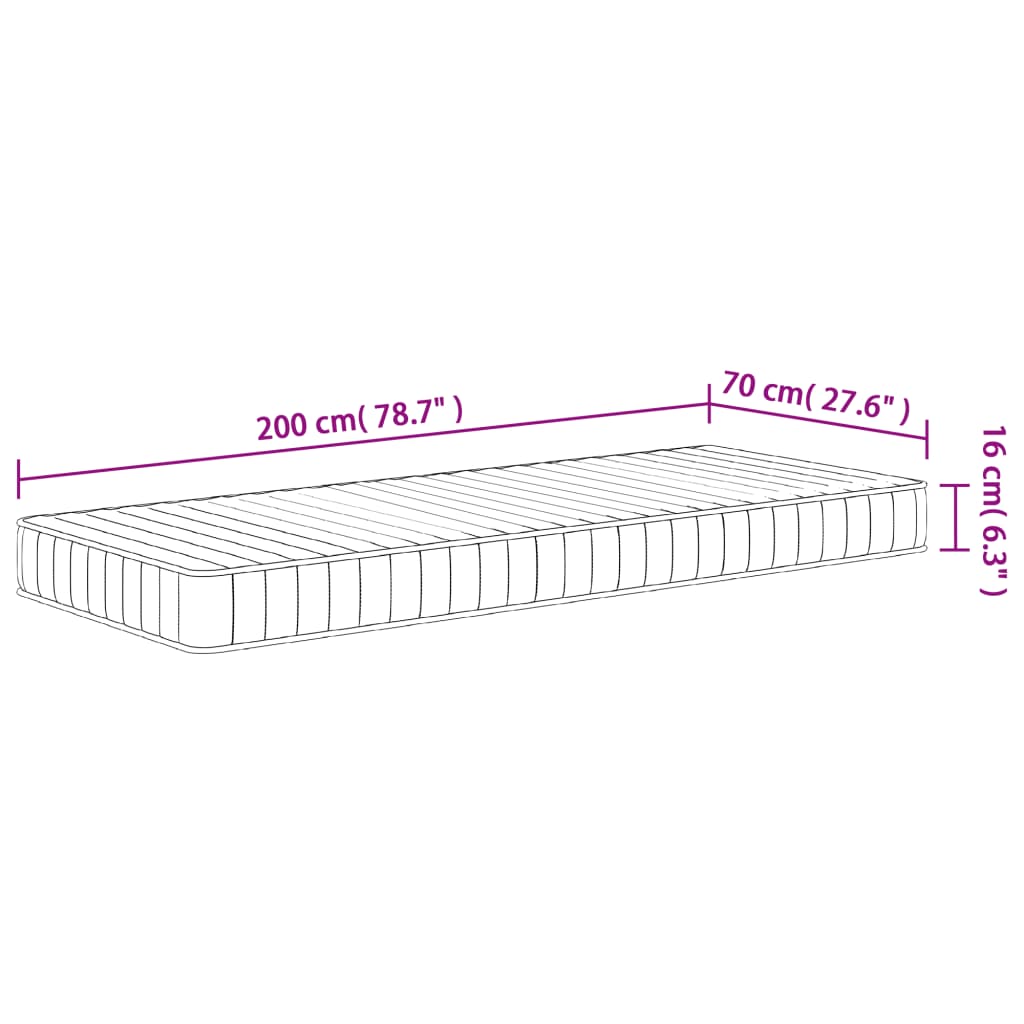 Vzmetnica iz pene srednje mehka 70x200 cm