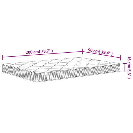 Vzmetnica iz pene srednje mehka 90x200 cm