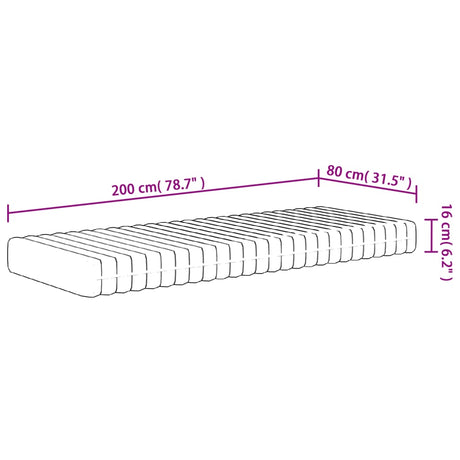 Vzmetnica iz pene srednje mehka 80x200 cm