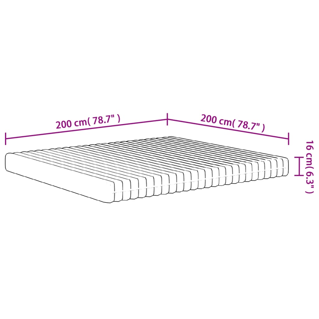 Vzmetnica iz pene srednje mehka 200x200 cm