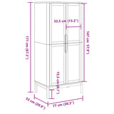 Garderobna omara FLORO siva 77x53x171 cm trdna borovina