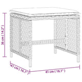 Vrtni stolčki z blazinami 4 kosi sivi 41x41x36 cm poli ratan