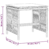 Vrtni stolčki z blazinami 4 kosi sivi 41x41x36 cm poli ratan