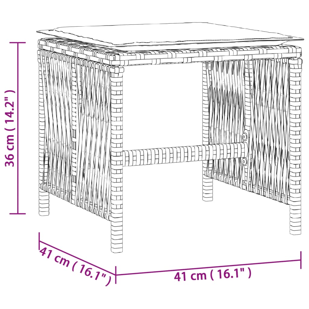 Vrtni stolčki z blazinami 4 kosi sv. sivi 41x41x36 cm PE ratan