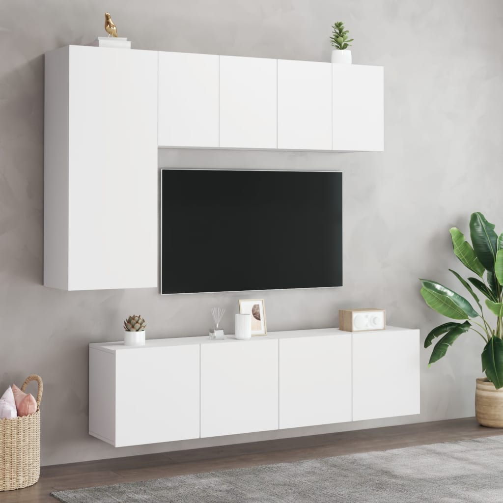 Stenske TV omarice 2 kosa bela 60x30x41 cm