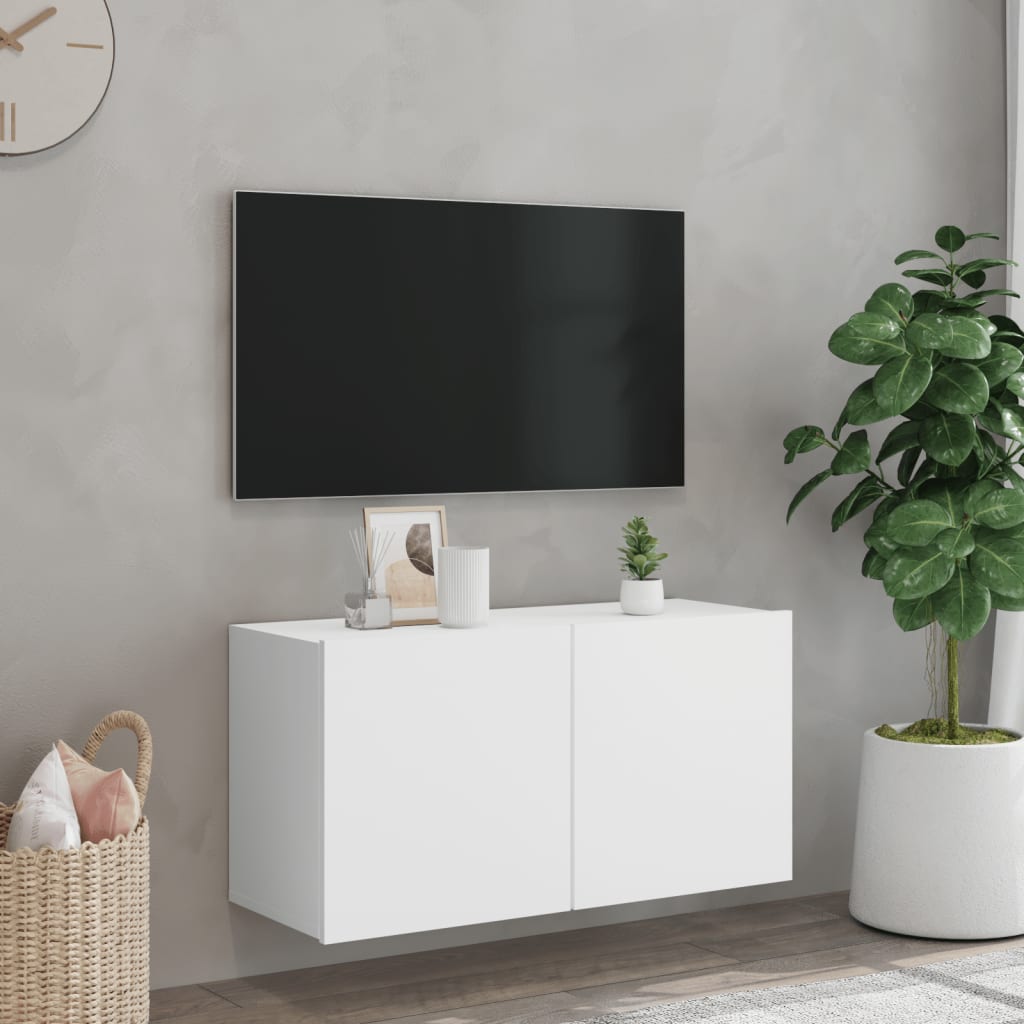 Stenska TV omarica bela 80x30x41 cm