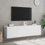 Stenske TV omarice 2 kosa bela 80x30x41 cm