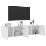 Stenske TV omarice 2 kosa bela 80x30x41 cm