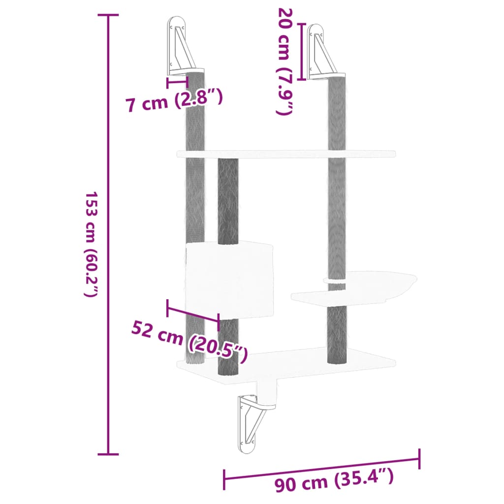 Stensko mačje drevo s praskalnikom krem 153 cm