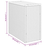 Vrtna miza z leseno mizno ploščo bež 58x27,5x55 cm poli ratan