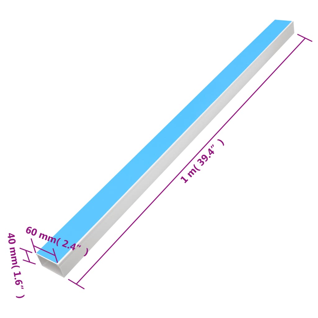 Kabelska cev samolepilna 60x40 mm 10 m PVC