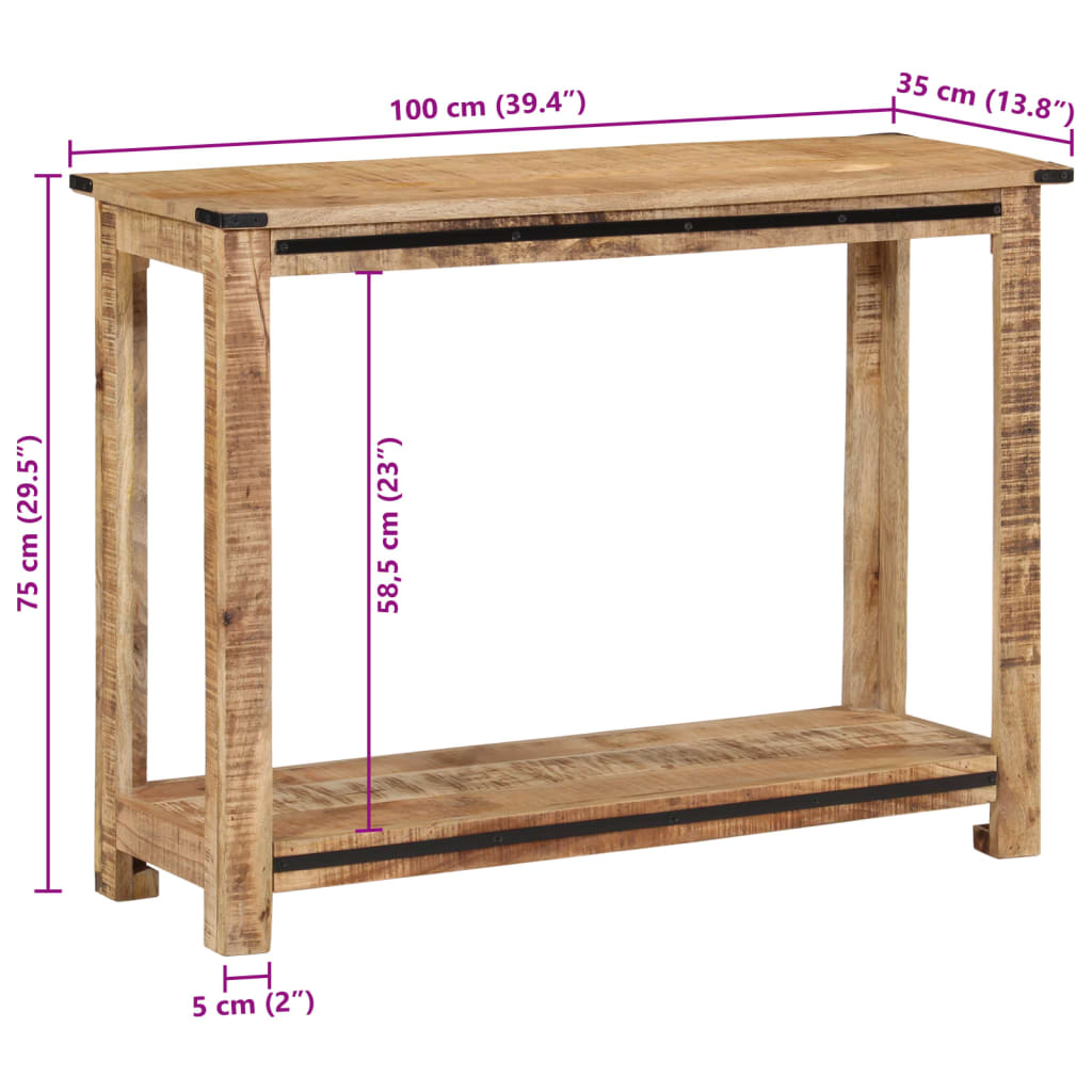 Konzolna mizica 100×35×75 trden mangov les