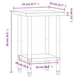Kuhinjska delovna miza 55x55x85 cm nerjaveče jeklo