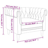 Fotelj chesterfield modra tkanina