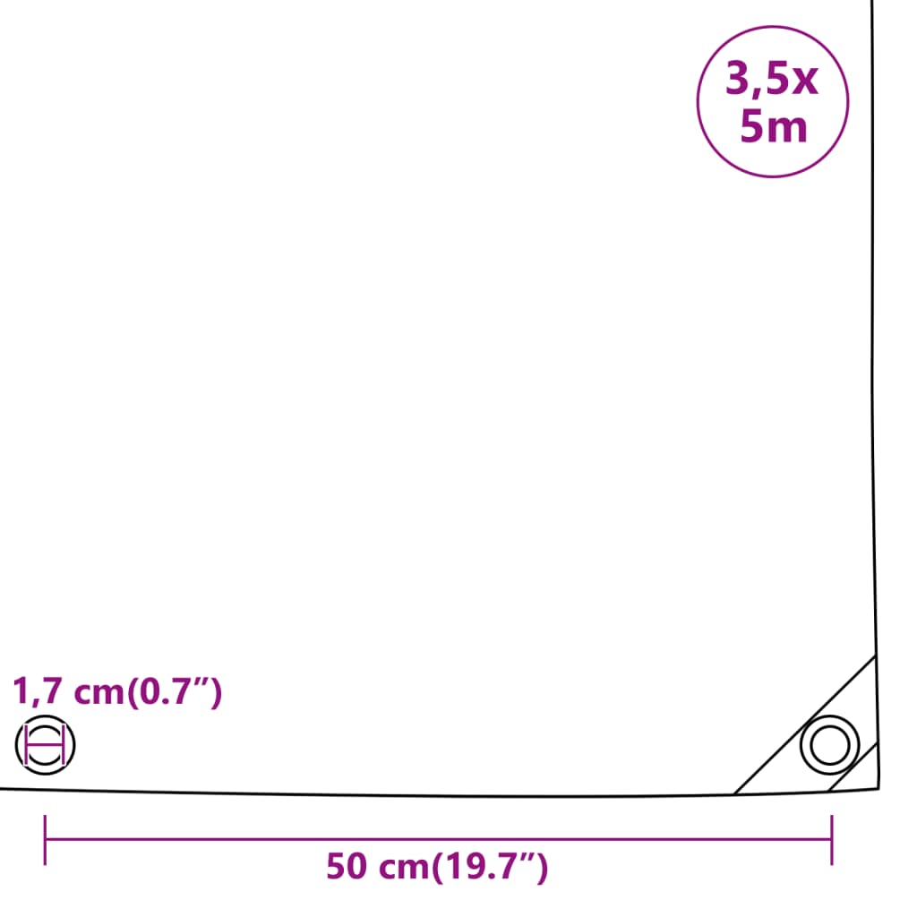 Ponjava antracit 3,5x5 m 650 g/m²