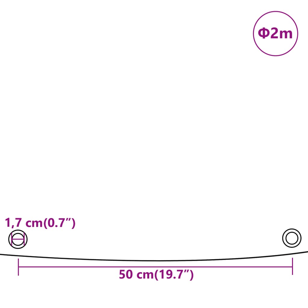 Ponjava siva Ø 2 m 650 g/m²