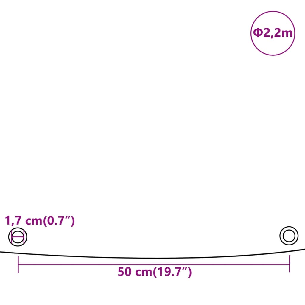 Ponjava siva Ø 2,2 m 650 g/m²