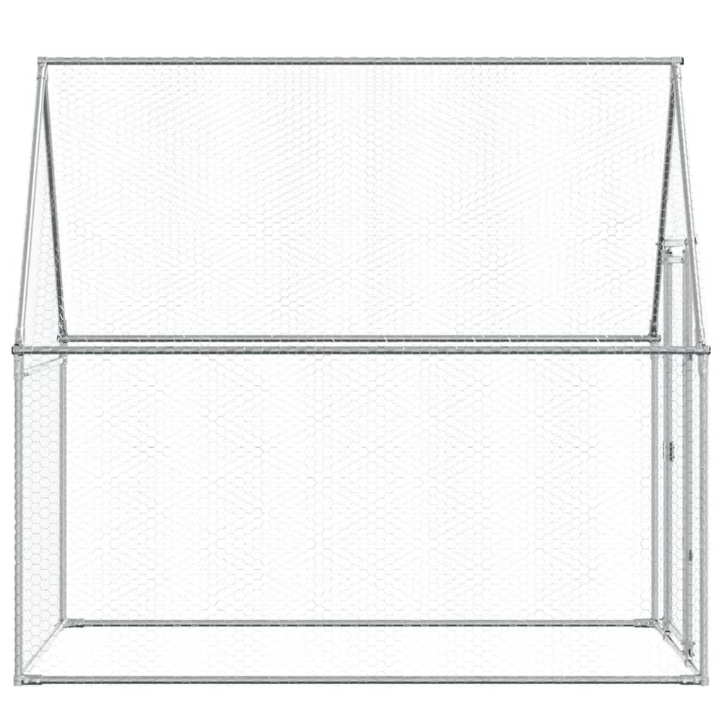 Kokošnjak srebrn 200x100x190 cm pocinkano jeklo