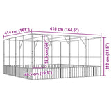 Voliera srebrna 418x414x212 cm jeklo