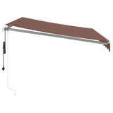 Avtomatsko zložljiva tenda z LED rjava 300x250 cm