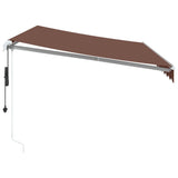 Avtomatsko zložljiva tenda z LED rjava 350x250 cm