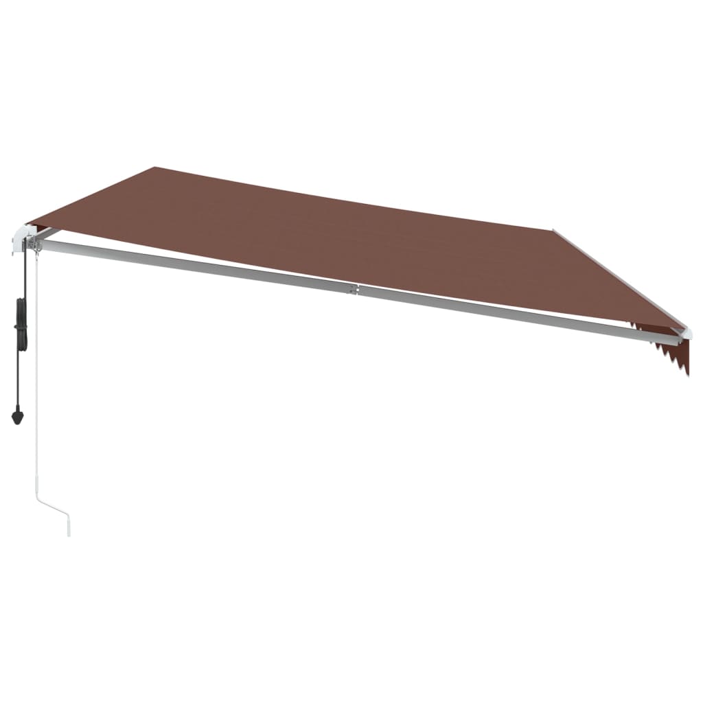 Avtomatsko zložljiva tenda LED rjava 600x300 cm