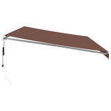 Avtomatsko zložljiva tenda LED rjava 600x300 cm