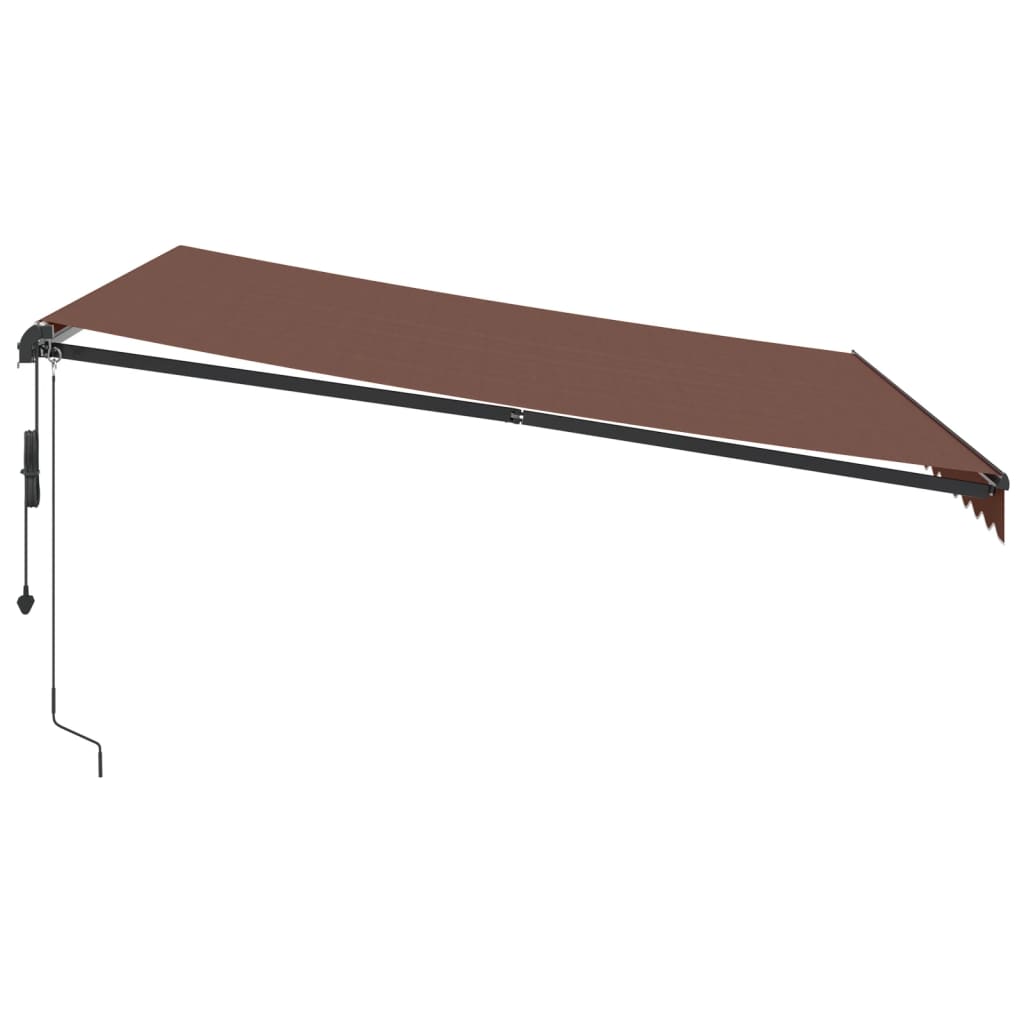 Avtomatsko zložljiva tenda LED rjava 400x350 cm