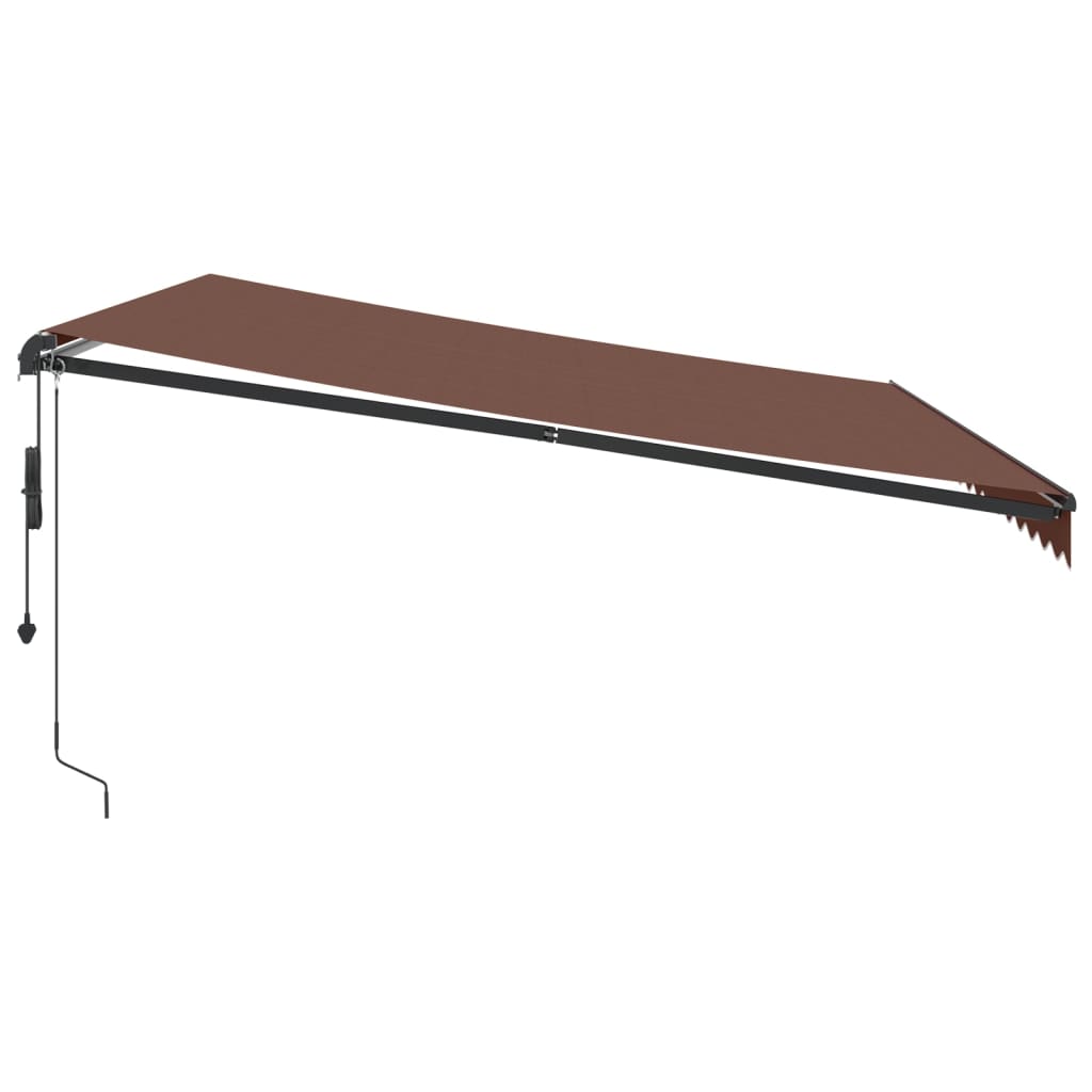 Avtomatsko zložljiva tenda z LED rjava 450x350 cm