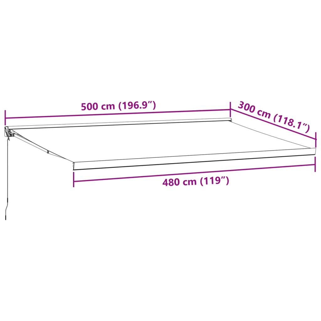 Zložljiva tenda antracit in bela 5x3 m blago in aluminij