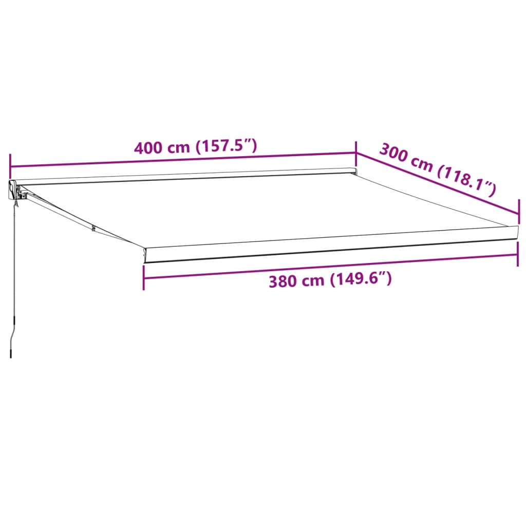 Zložljiva tenda antracit in bela 4x3 m blago in aluminij