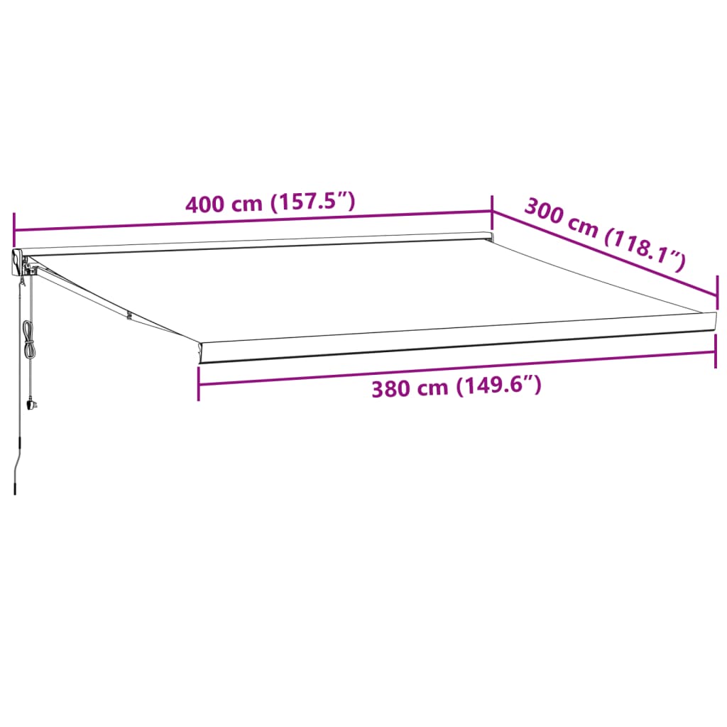 Zložljiva tenda antracit in bela 4x3 m blago in aluminij