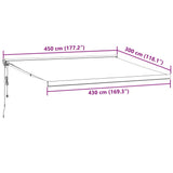 Zložljiva tenda antracit in bela 4,5x3 m blago in aluminij