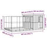 Voliera s podaljškom srebrna 497x303x216 cm jeklo