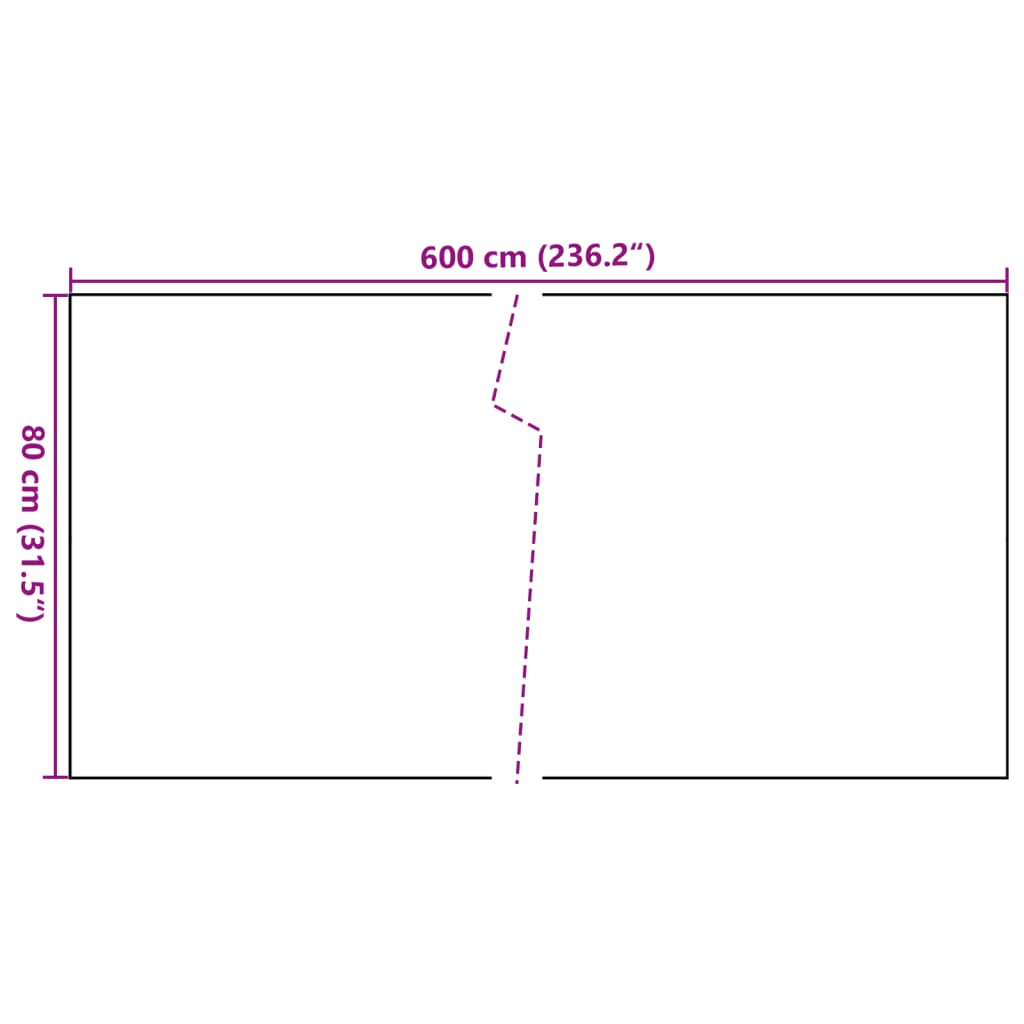 Balkonsko platno belo 600x80 cm poli ratan