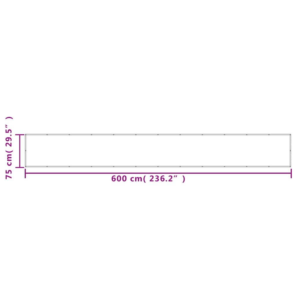 Balkonsko platno svetlo sivo 75x600 cm 100 % poliester oxford