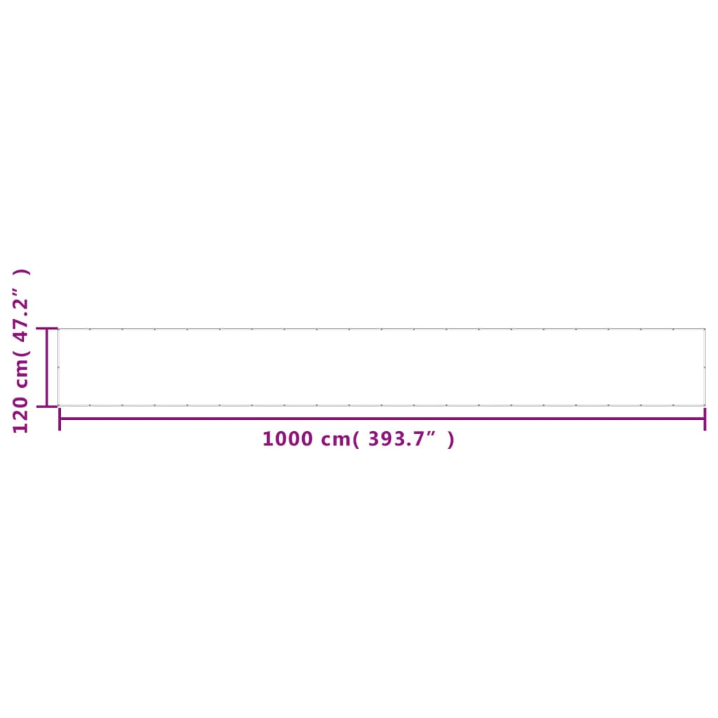 Balkonsko platno belo 120x1000 cm 100 % poliestrski oxford